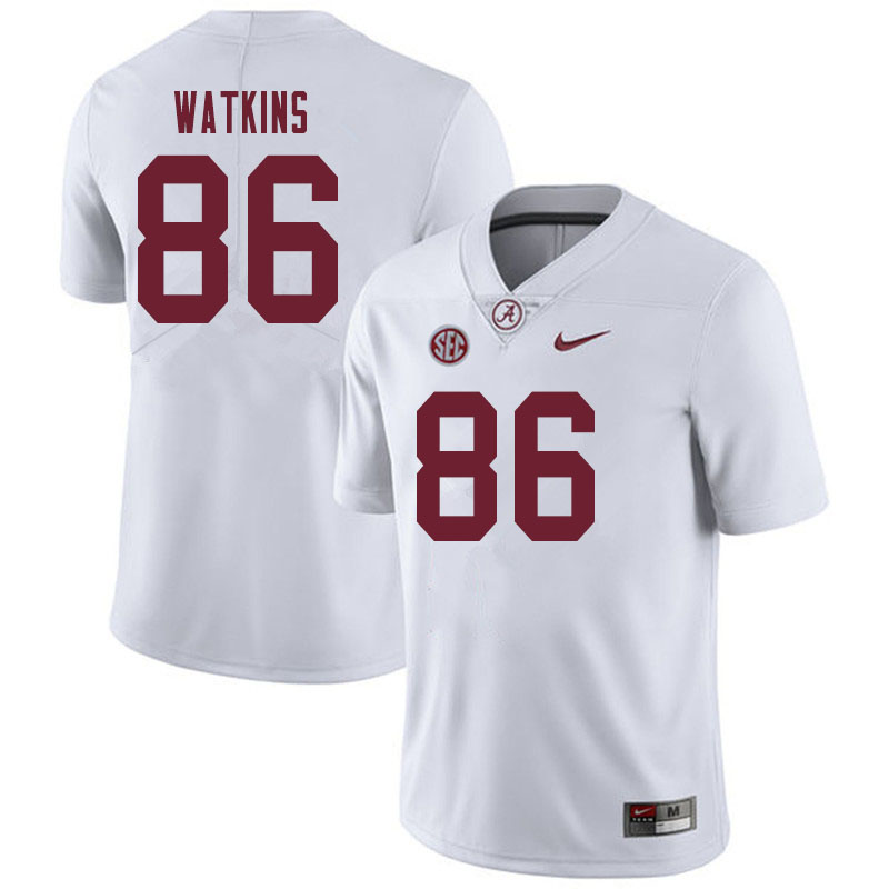 Men #86 Quindarius Watkins Alabama Crimson Tide College Football Jerseys Sale-White